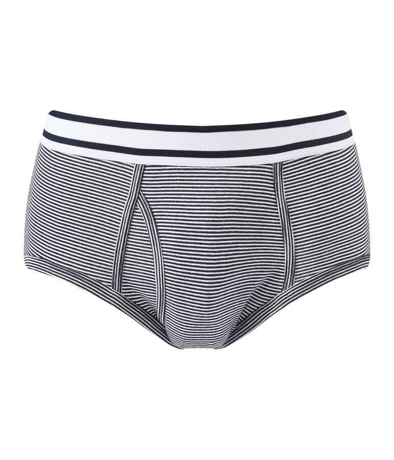 Slip homme rayure milleraies bleu/blanc