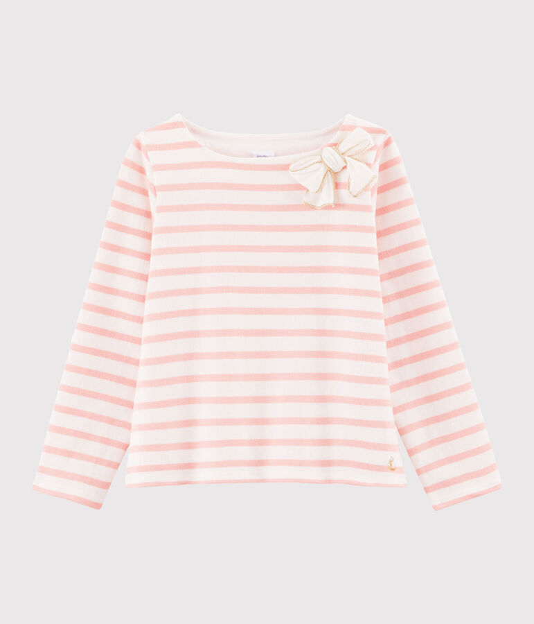 Marini&egrave;re &agrave; n&oelig;ud enfant fille blanc/rose