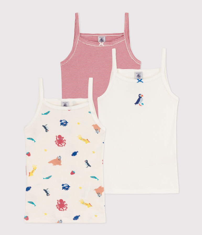 Lot de 3 chemises &agrave; bretelles en coton petite fille variante 1