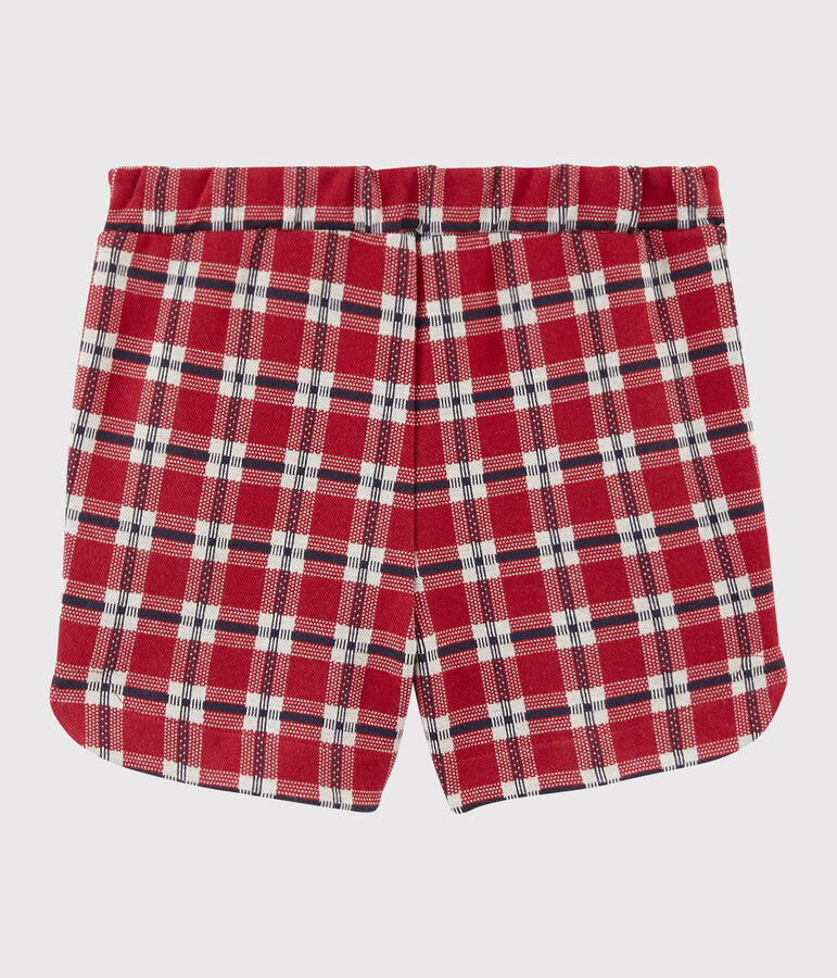 Short en maille enfant fille rouge TERKUIT/blanc MULTICO