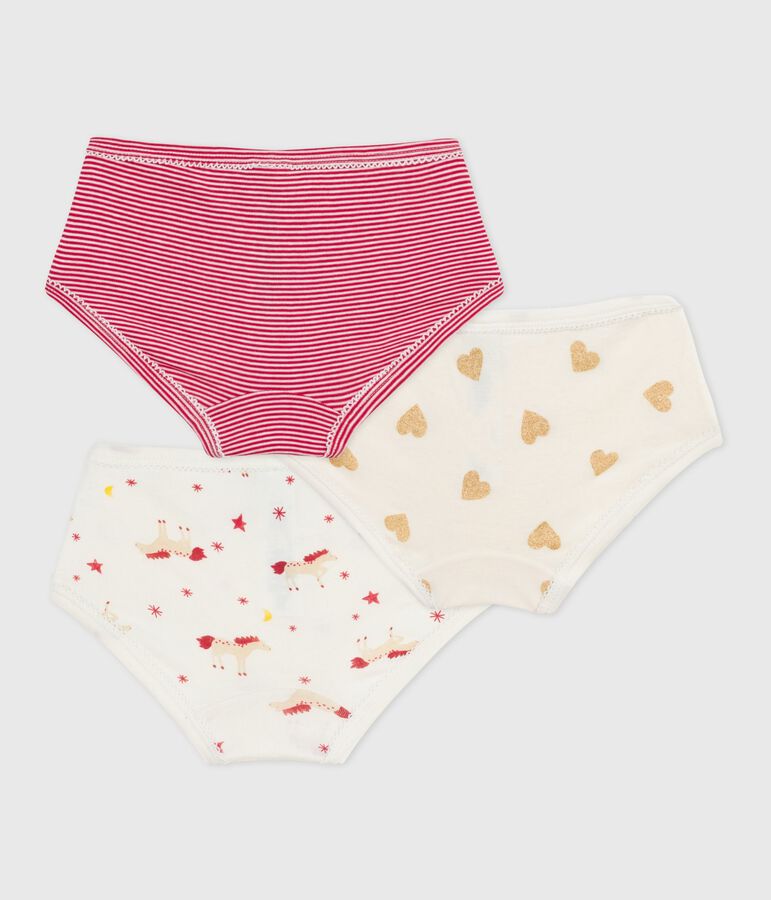 Lot de culottes enfant en coton taille haute imprim&eacute; variante 1