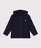Sweatshirt zippé à capuche en cote enfant garçon bleu SMOKING