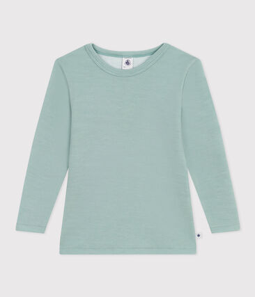 Tee shirt manches longues petite fille/petit garçon en laine et coton