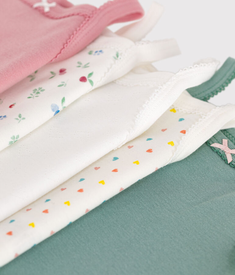Lot de 5 bodies bretelles en coton fleuri b&eacute;b&eacute; variante 1