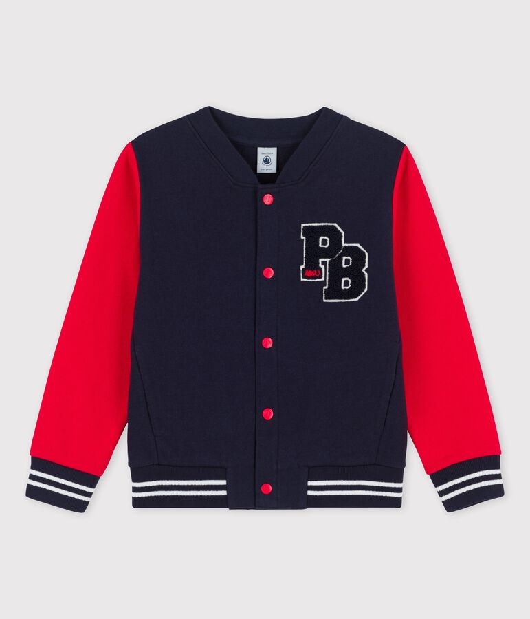 Cardigan teddy en molleton enfant fille gar&ccedil;on rouge PEPS/bleu SMOKING