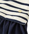 Robe fille bi-matière rayée beige COQUILLE/bleu SMOKING