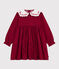 Robe enfant manches longues en flanelle imprimée rouge AMARANTE/ TERKUIT