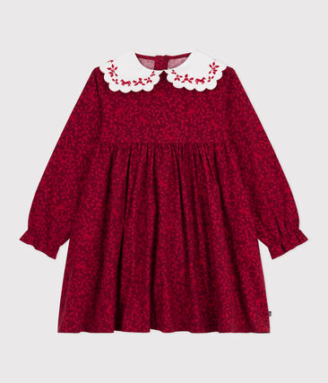 Robe enfant manches longues en flanelle imprimée