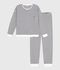 Pyjama femme en coton &eacute;ponge &agrave; rayures bleu/bleu