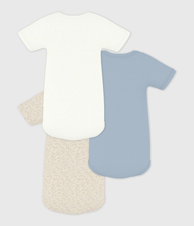 Lot de 3 bodies manches courtes en coton uni b&eacute;b&eacute; variante 1