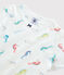 Pyjacourt imprimé hippocampes petite fille en coton blanc MARSHMALLOW/blanc MULTICO