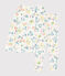 Pyjama fleurs printanières petite fille en tubique blanc MARSHMALLOW/blanc MULTICO