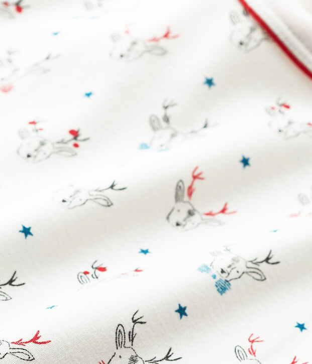 T-shirt gar&ccedil;on manches longues imprim&eacute; blanc/multicouleur