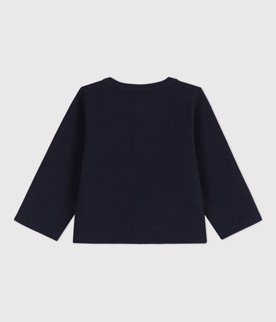 Cardigan bébé uni en jersey épais bleu SMOKING