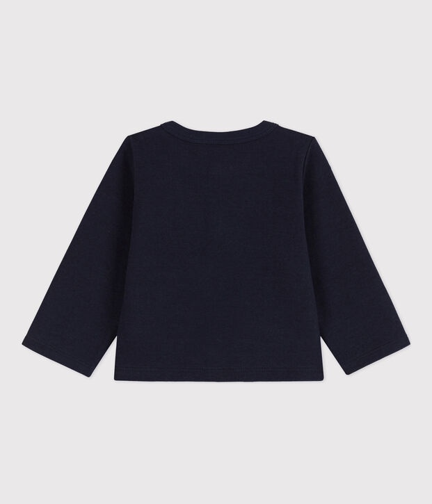 Cardigan b&eacute;b&eacute; uni en jersey &eacute;pais bleu marine