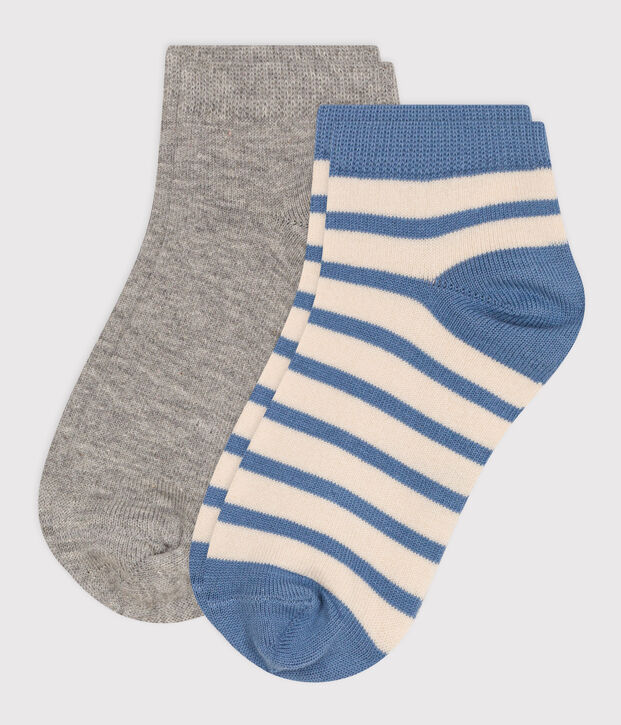 2 paires de chaussettes en coton rayures enfant multicouleur