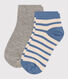 2 paires de chaussettes en coton rayures enfant