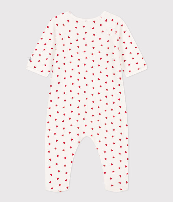 Pyjama bébé coeur en velours blanc MARSHMALLOW/rouge TERKUIT