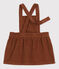 Robe sans manche bébé en velours grosses côtes marron CINA