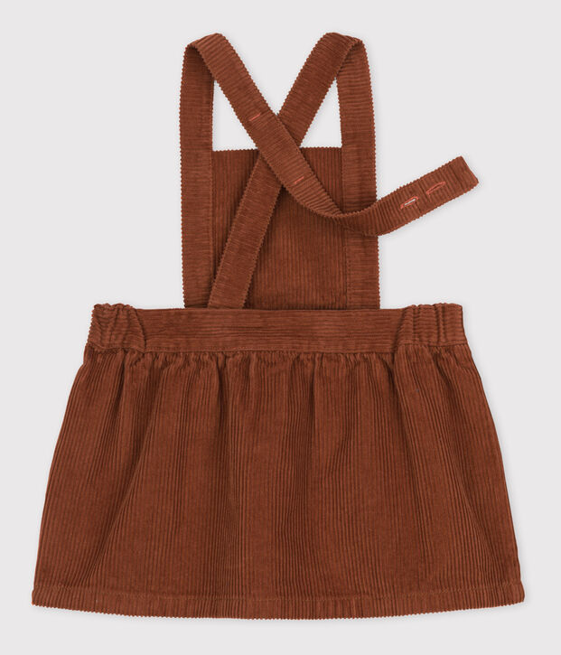 Robe sans manche b&eacute;b&eacute; en velours grosses c&ocirc;tes marron