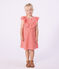 Robe enfant manches courtes en coton motifs c&oelig;urs rose