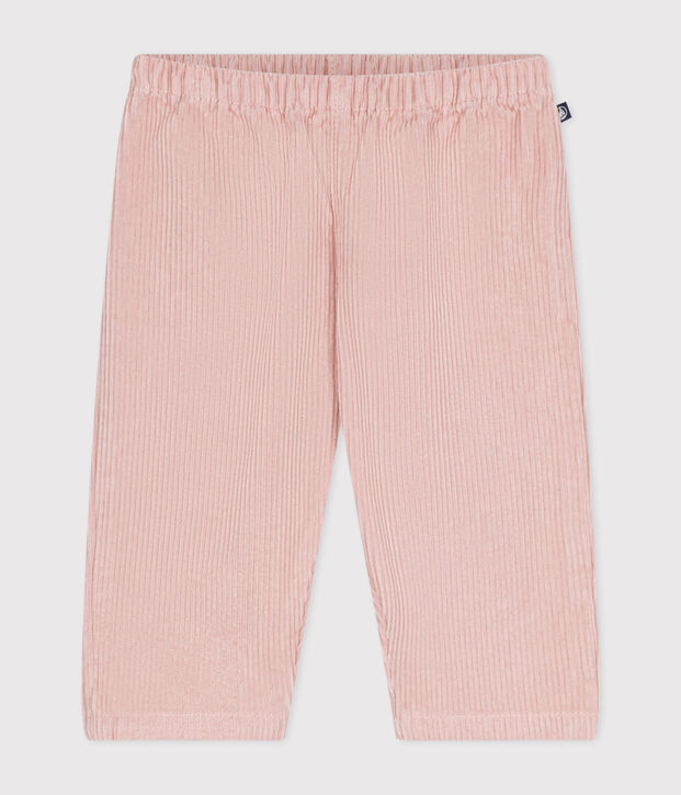 Pantalon en velours b&eacute;b&eacute; rose