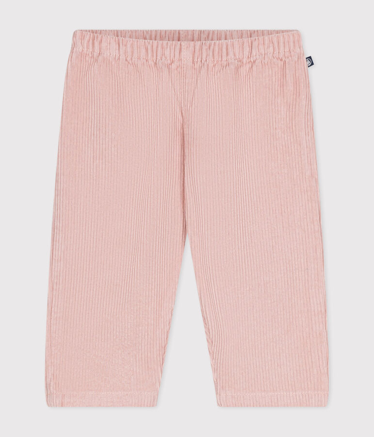Pantalon en velours b&eacute;b&eacute; rose