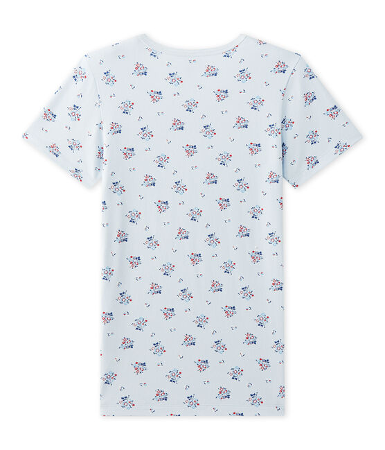 T-shirt fille imprimé en jersey stretch bleu FRAICHEUR/blanc MULTICO