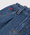 Pantalon b&eacute;b&eacute; en denim uni et broderie c&oelig;ur bleu