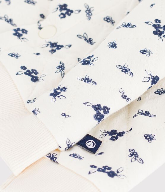 Cardigan bébé en coton, imprimé à fleurs bleu MILK/ SOIR