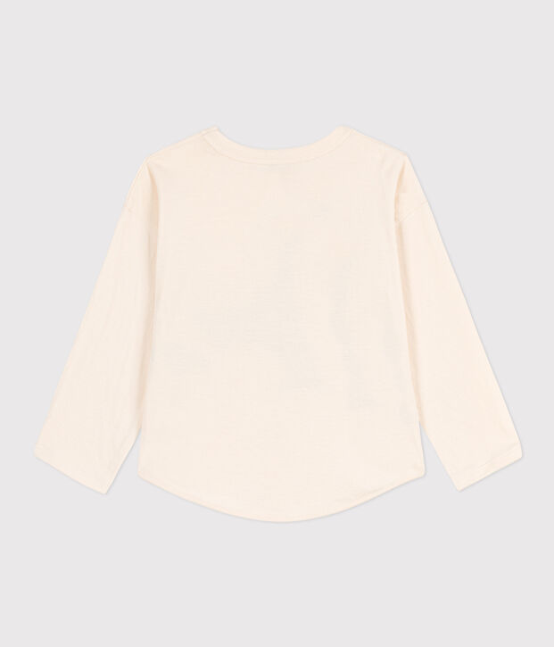 Tee-shirt manches longues en tubique enfant fille / gar&ccedil;on &eacute;cru