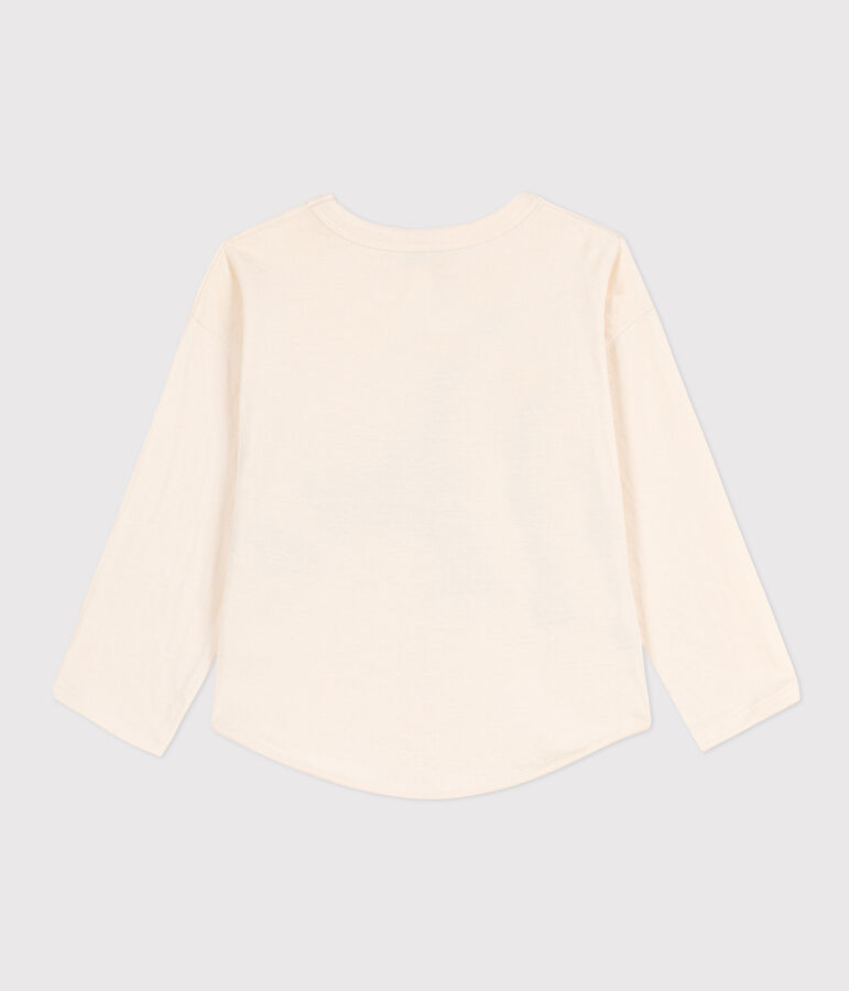 Tee-shirt manches longues en tubique enfant fille / gar&ccedil;on &eacute;cru AVALANCHE