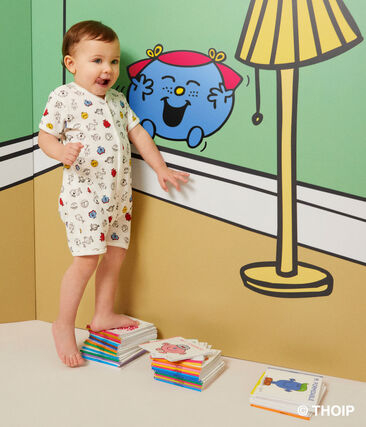 Combinaison courte imprimé Monsieur Madame en coton bébé