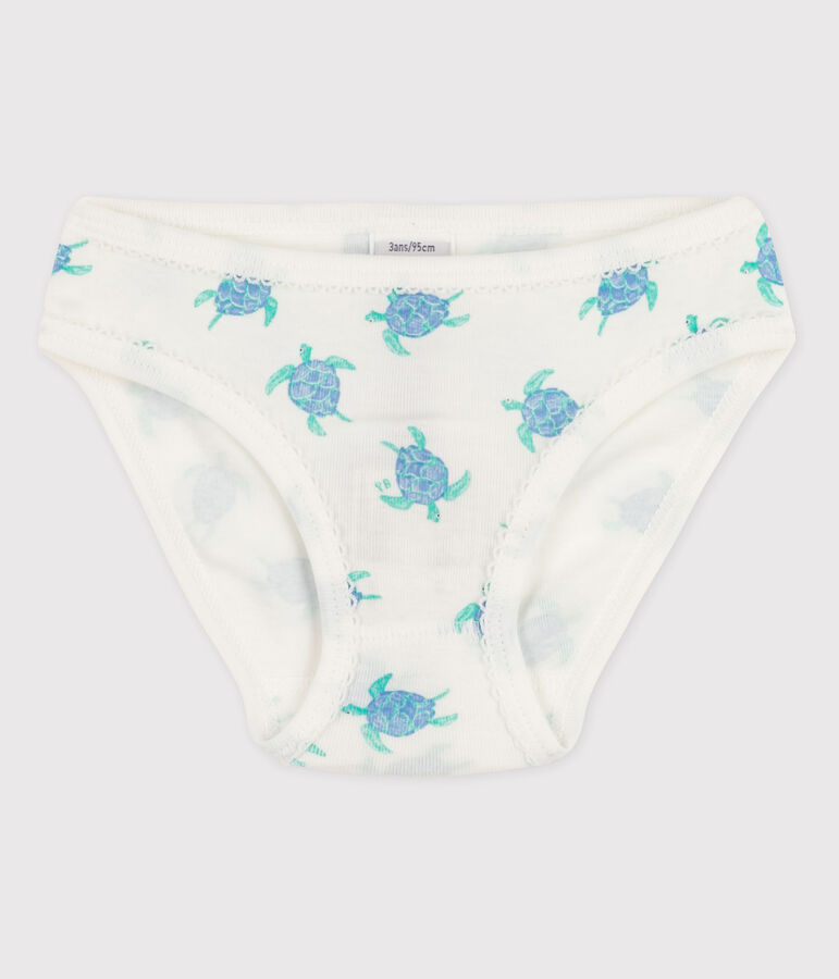 Culotte petite fille en coton blanc/bleu/multicouleur