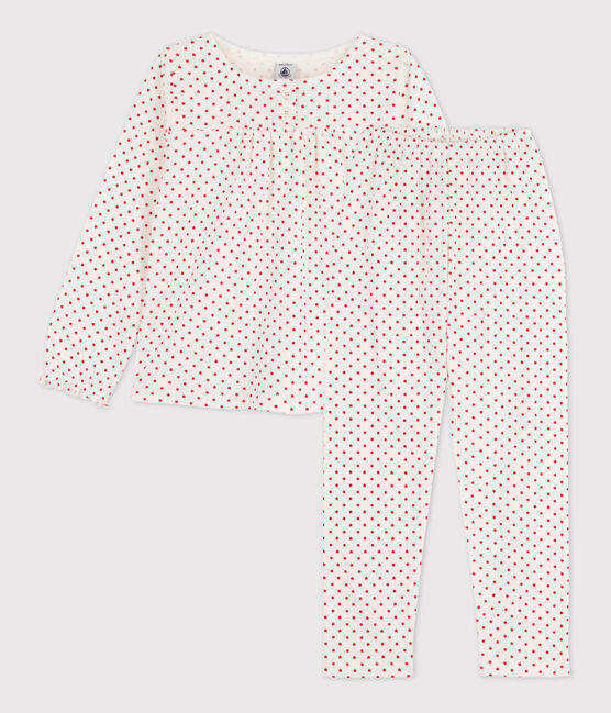 Pyjama étoile petite fille à l'imprimé en coton blanc MARSHMALLOW/ STOP