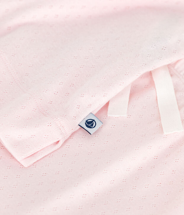 Pyjama short femme en coton manches courtes rose clair