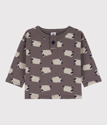 PETIT BATEAU - Sweatshirt bébé imprimé moutons en molleton