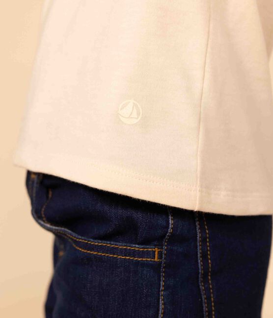 Tee-shirt manches courtes en coton enfant fille écru AVALANCHE