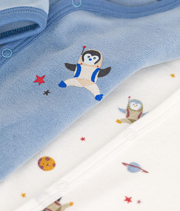 Lot de 2 pyjamas b&eacute;b&eacute; en velours multicouleur