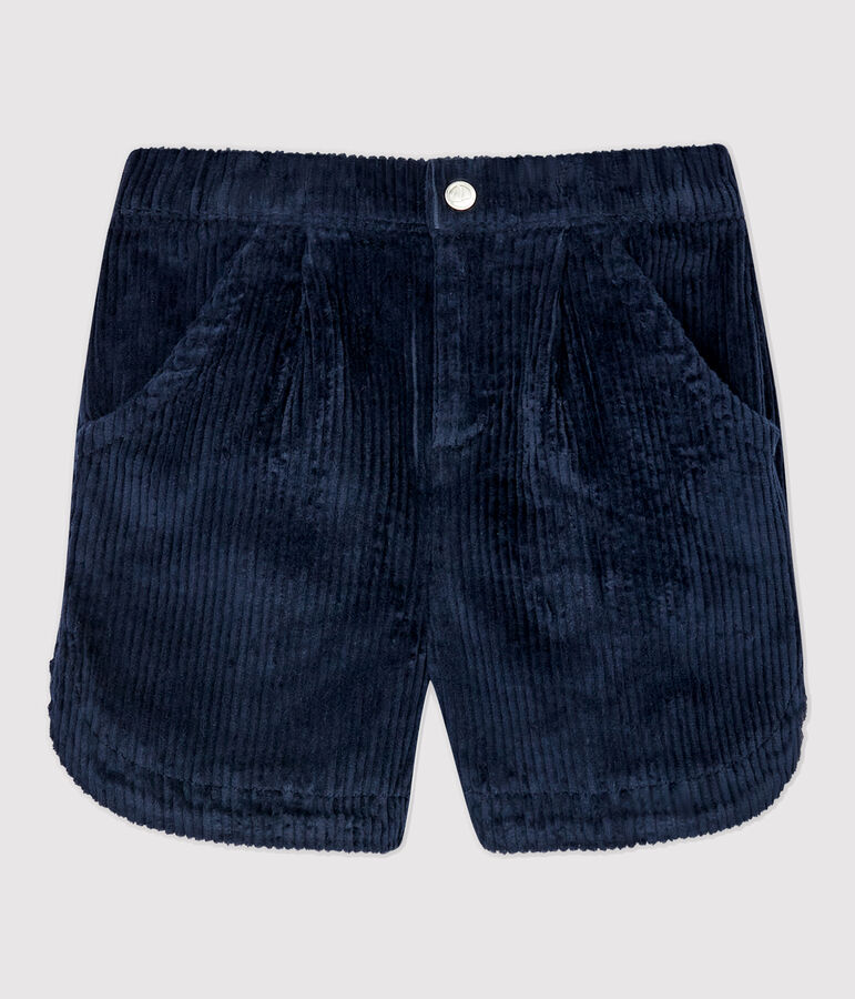 Short en velours enfant fille bleu SMOKING