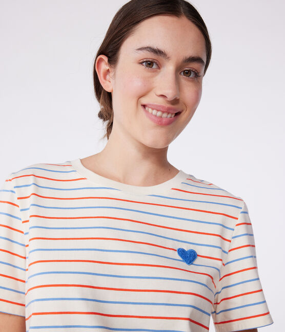 Tee-shirt Femme Le Droit en coton rayé blanc AVALANCHE/ MULTICO