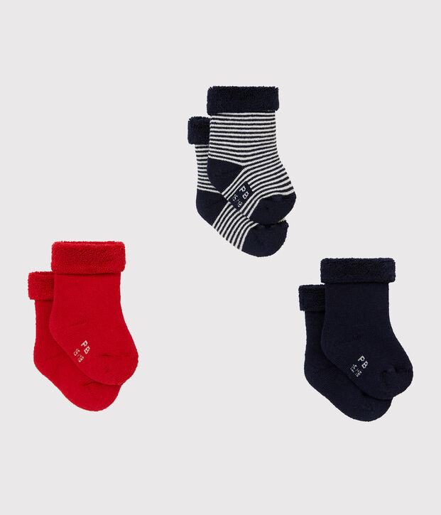 Lot de trois paires de chaussettes b&eacute;b&eacute; mixte multicouleur