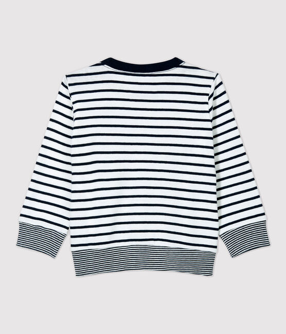 Tee-Shirt en coton bébé. blanc MARSHMALLOW/bleu SMOKING