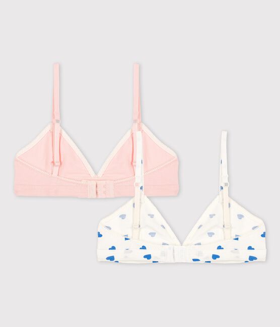 Lot de 2 soutiens-gorge cœurs fille en coton et élasthanne variante 1