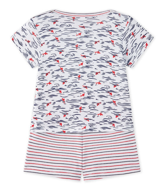 Pyjashort bébé garçon 2 pièces blanc ECUME/blanc MULTICO