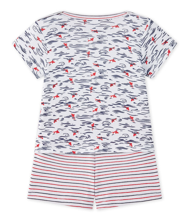 Pyjashort b&eacute;b&eacute; gar&ccedil;on 2 pi&egrave;ces blanc/multicouleur