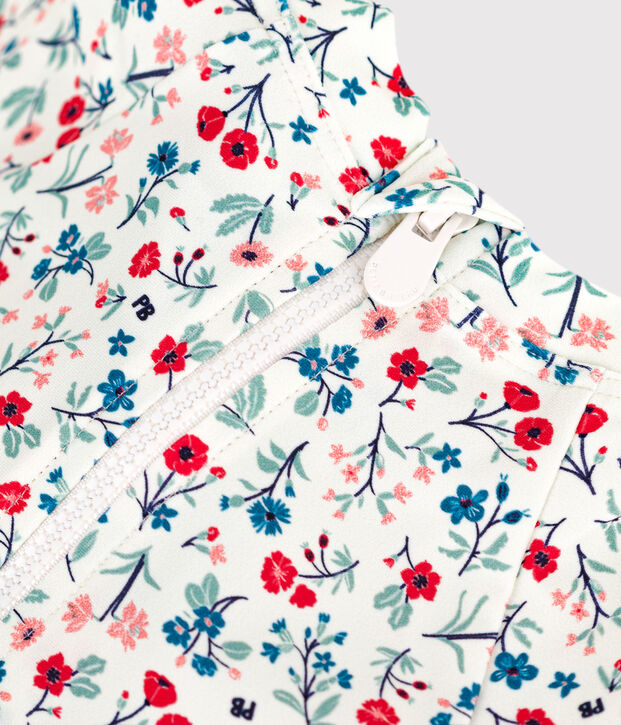 T-shirt anti UV b&eacute;b&eacute;, imprim&eacute; fleuri blanc/multicouleur