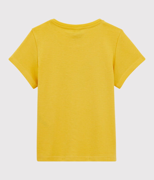 T-shirt manches courtes en coton enfant fille jaune