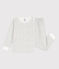Pyjama fleur petite fille en molleton blanc MARSHMALLOW/blanc MULTICO
