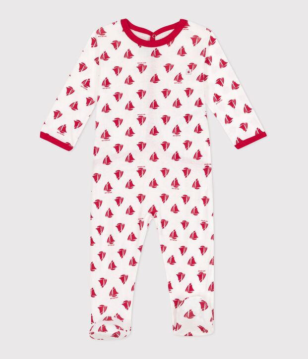 Dors bien en coton b&eacute;b&eacute; blanc/rouge